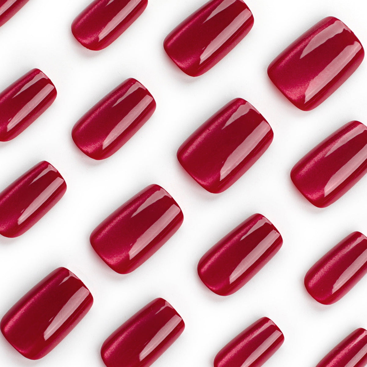 Ruby Cat Eye short press-on nails