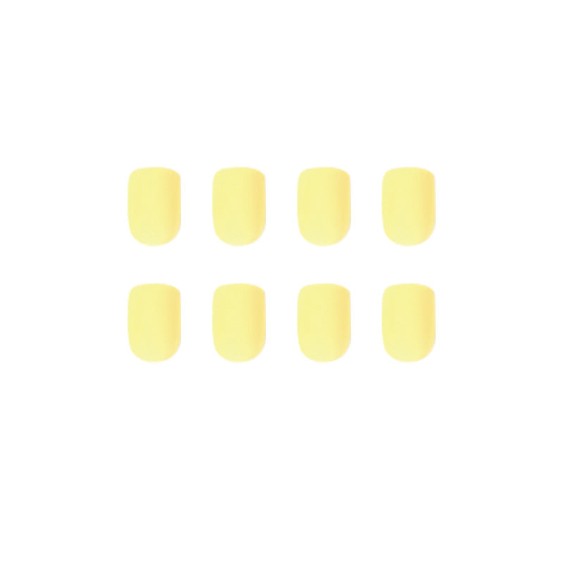 Macaron Yellow press-on nails