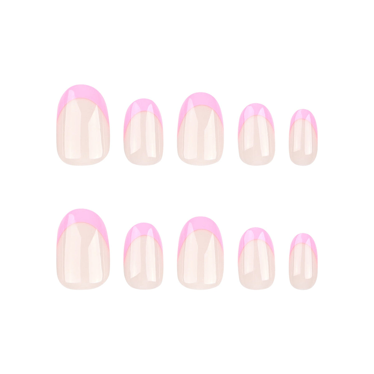 Rose French short round press-on nails