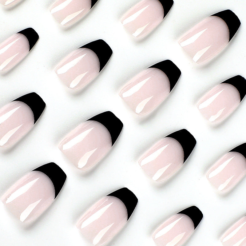Noir French Ballet short press-on nails