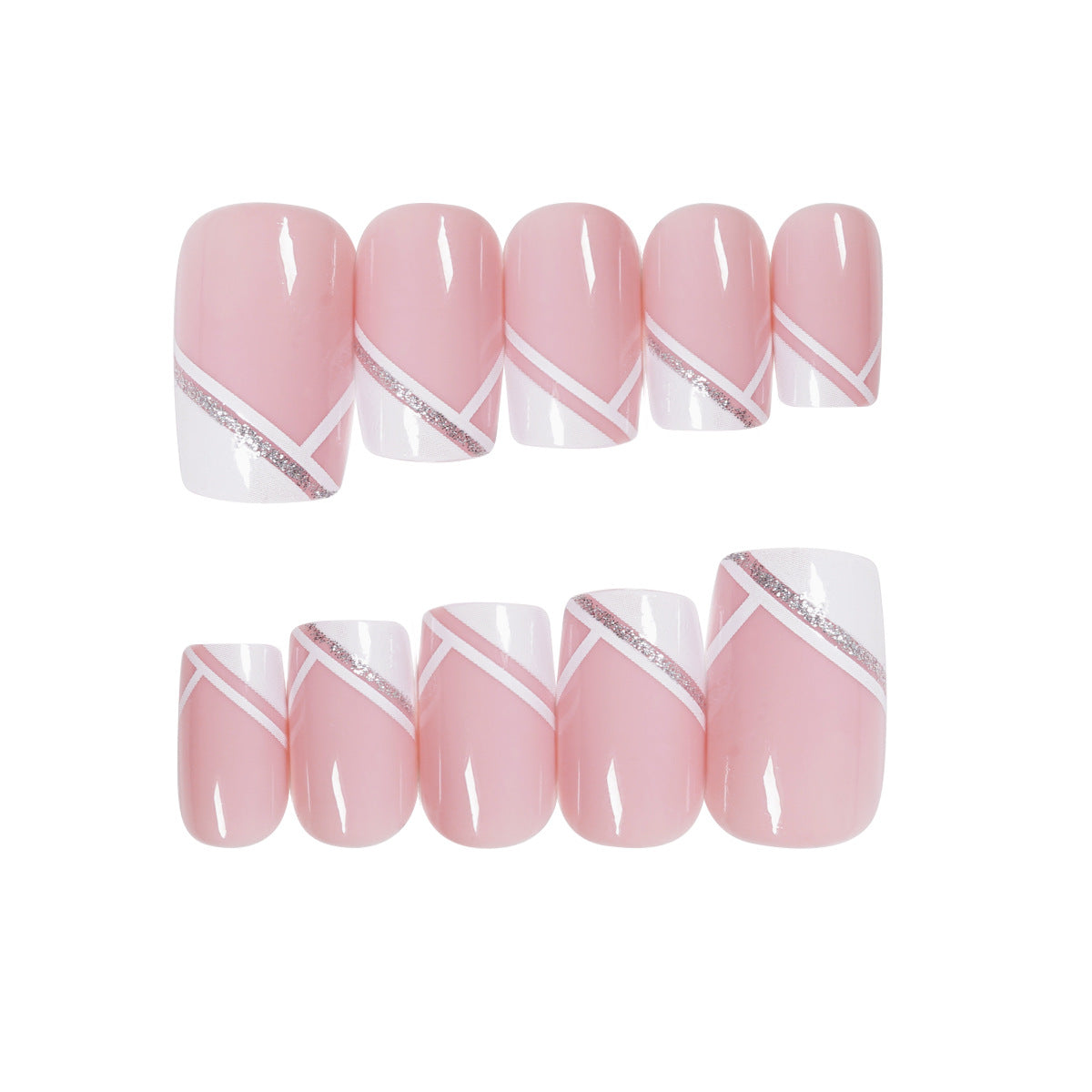 Modern Oblique French square press-on nails