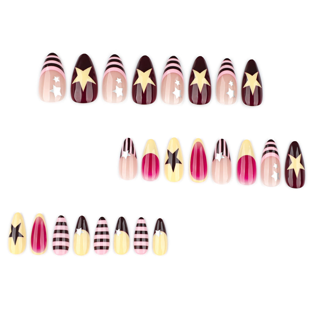 Celestial Star Almond press-on nails