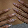 Nude Shell Almond 3D press-on nails