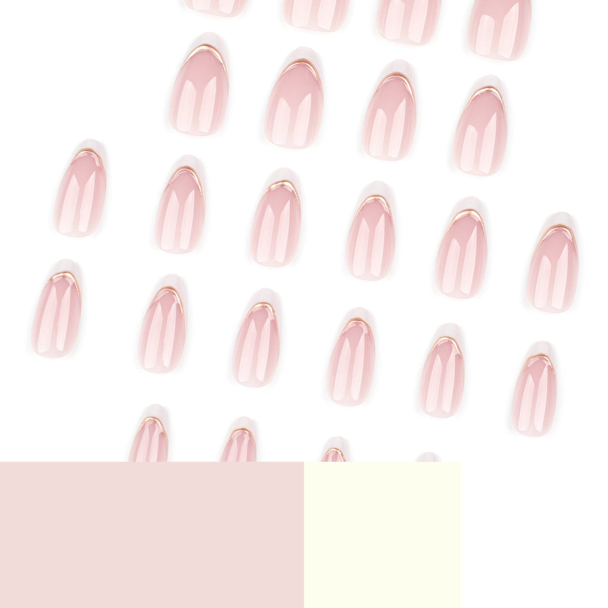 Gilded Stripe French 3D press-on nails