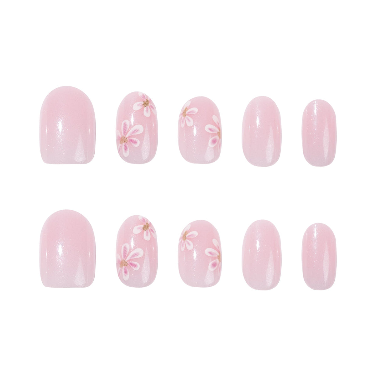 Soft Pink Blossom short oval press-on nails