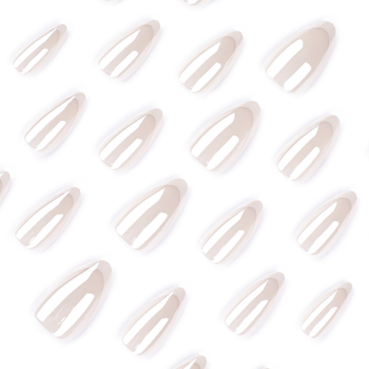 Crystal French medium almond glitter press-on nails