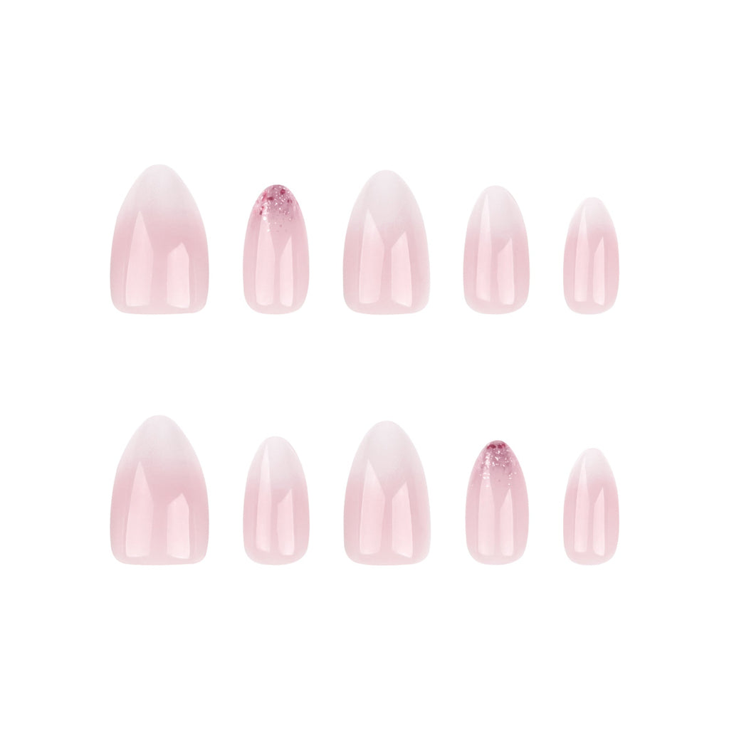 Blush Fade French short press-on nails