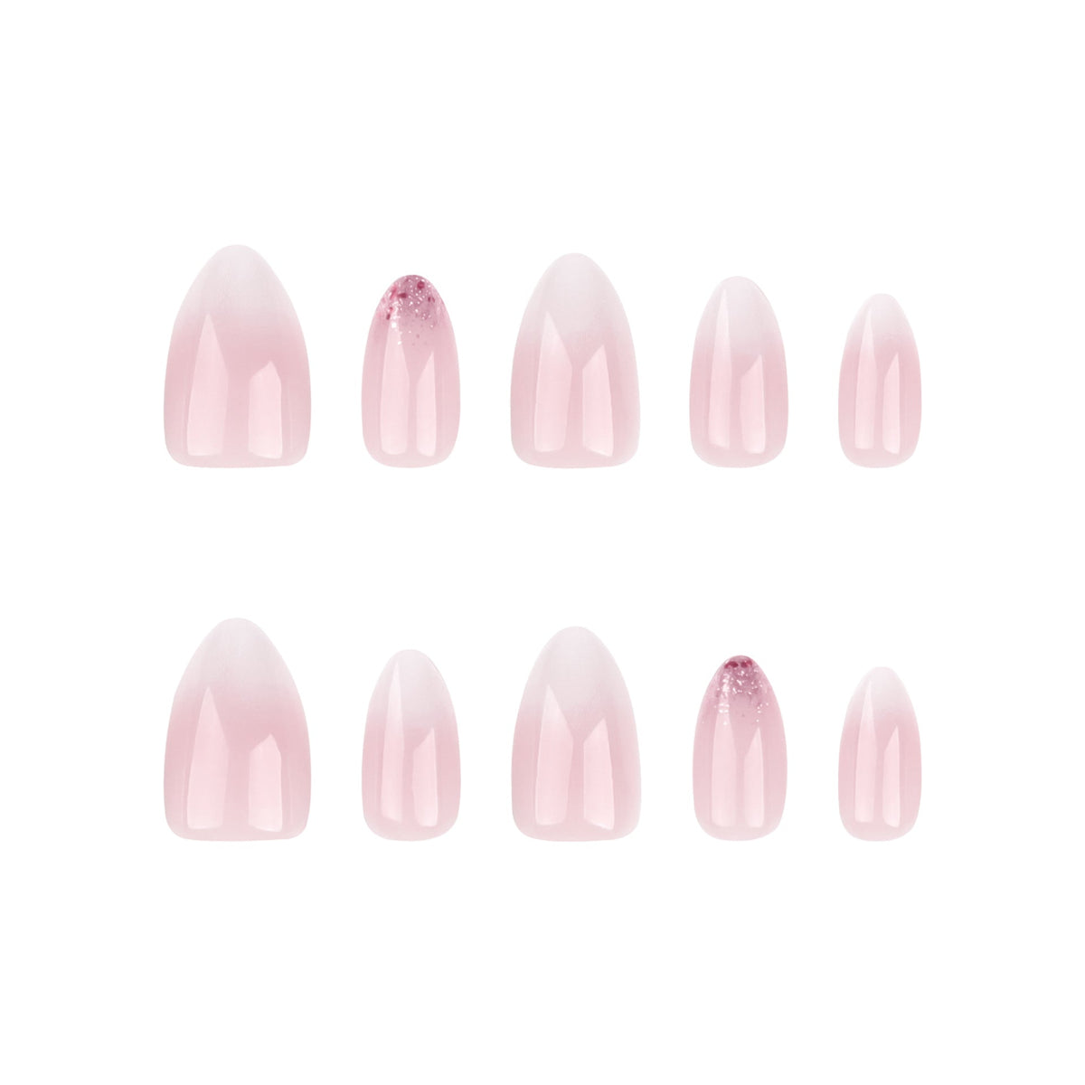 Blush Fade French short press-on nails