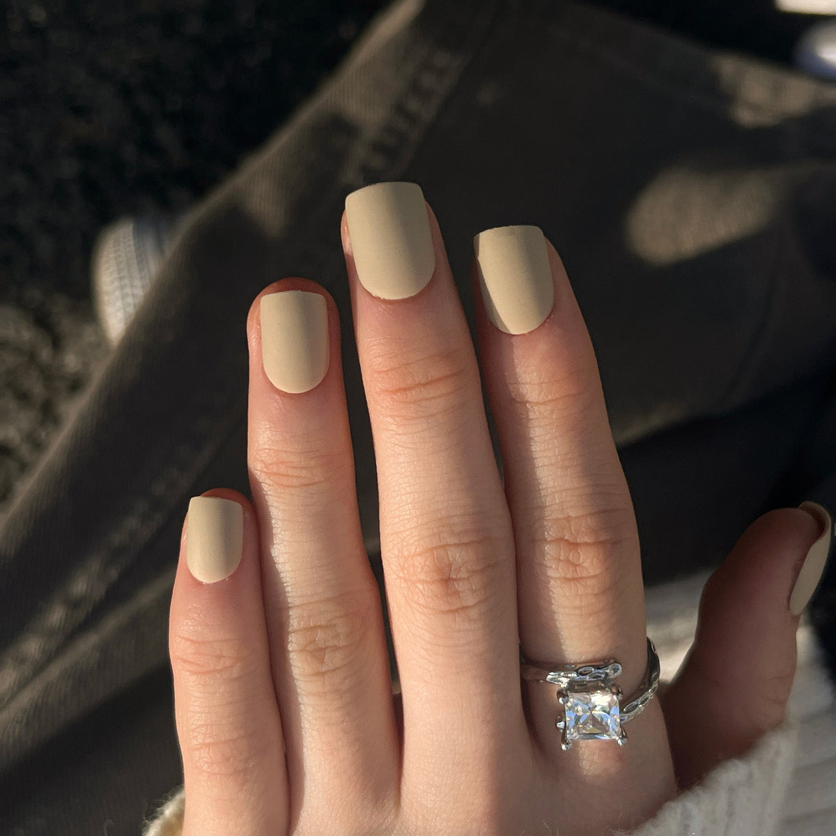 Frosted Solid Square press-on nail collection