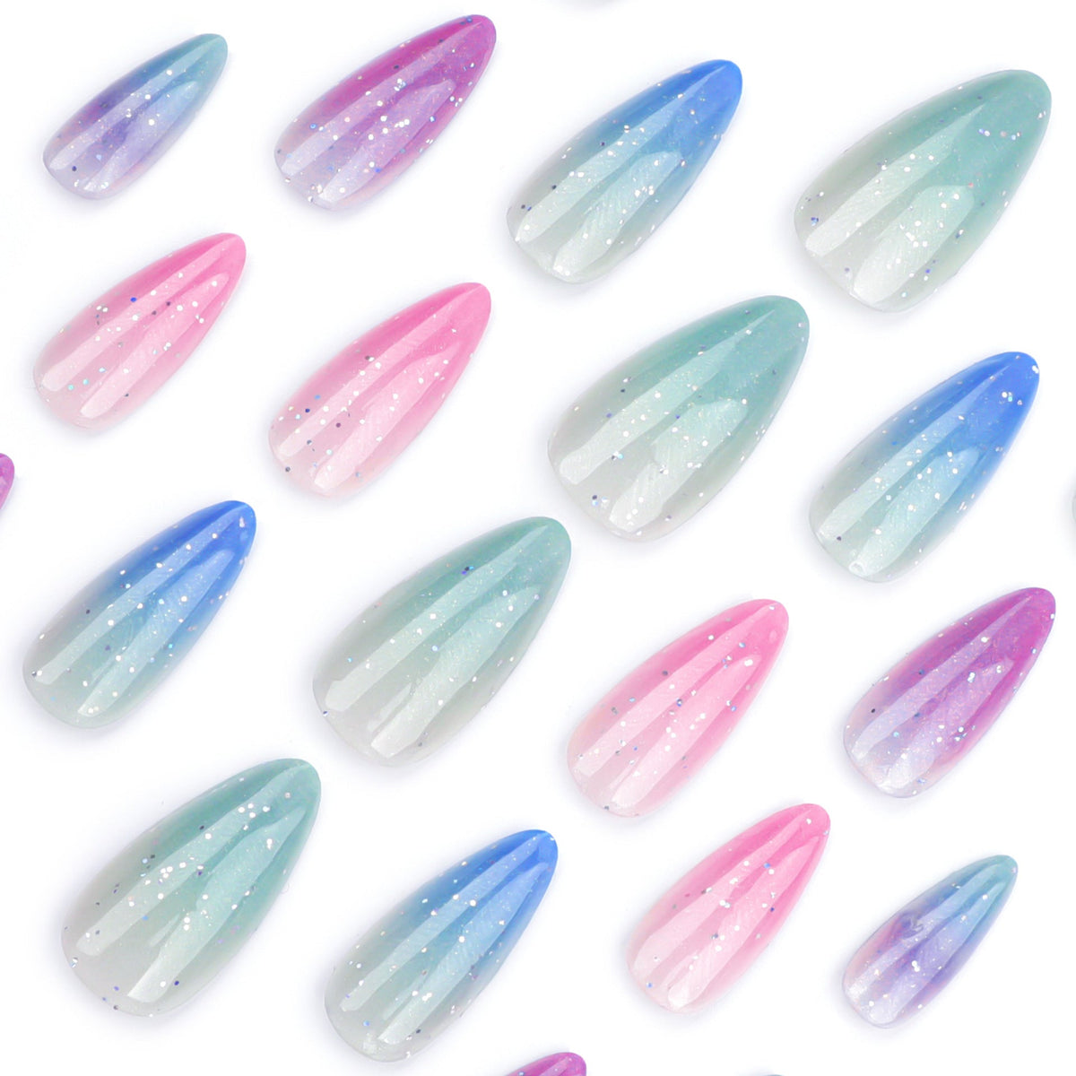 Pearlescent Cat Eye Fade press-on nails