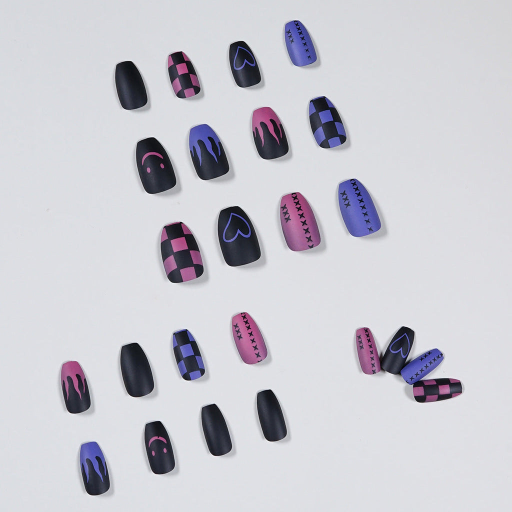 Flame Contrast press-on nails