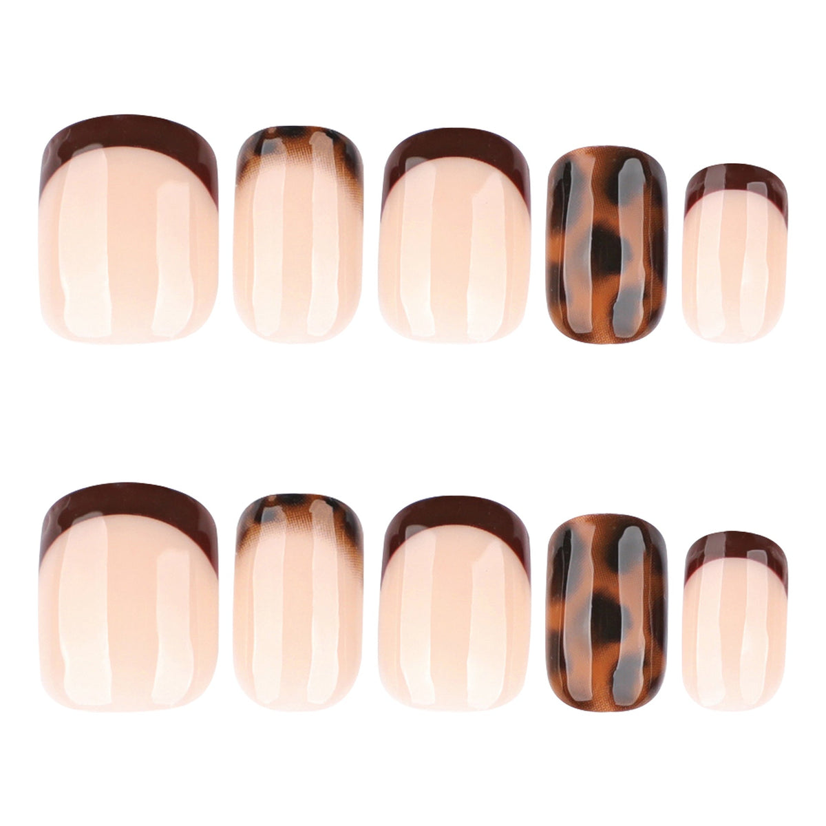 Merlot Blossom short square press-on nails