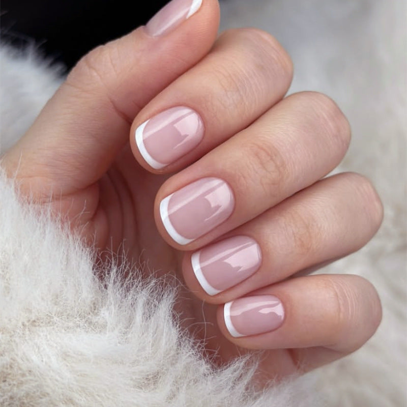 Clean French Square short press-on nails