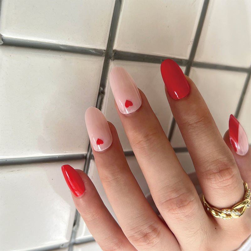 Scarlet Heart French red-edge press-on nails