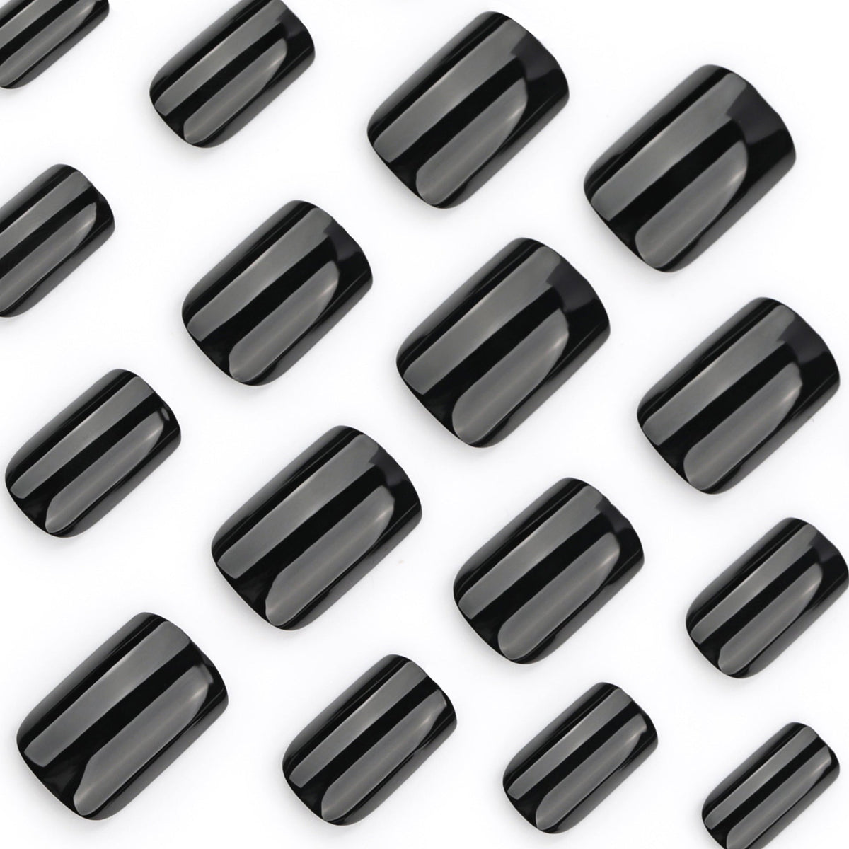 Midnight Black solid press-on nails