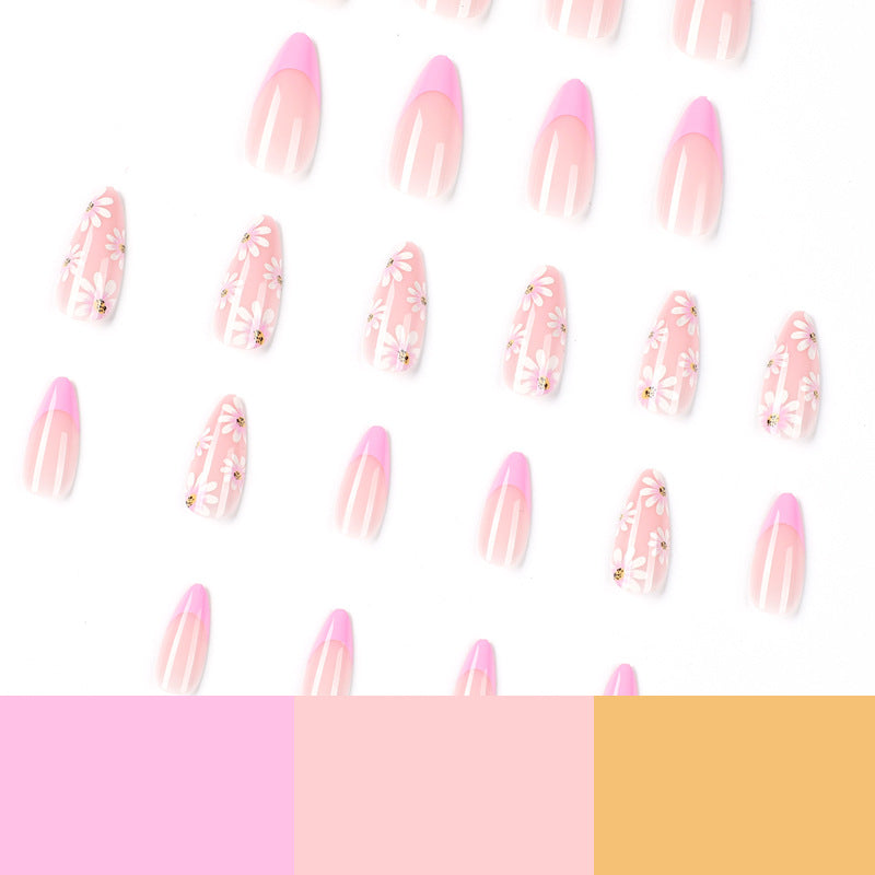 Blush Edge French medium press-on nails