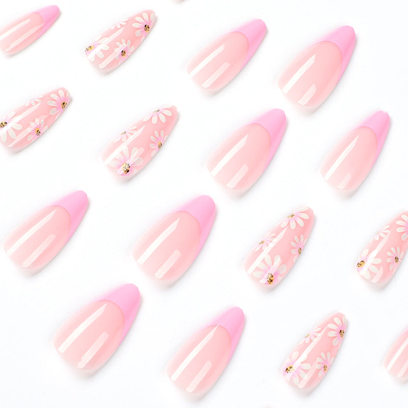 Blush Edge French medium press-on nails