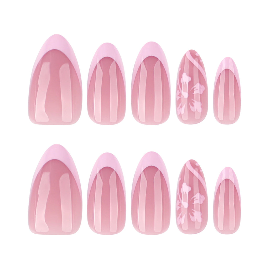 Summer Almond short press-on nails