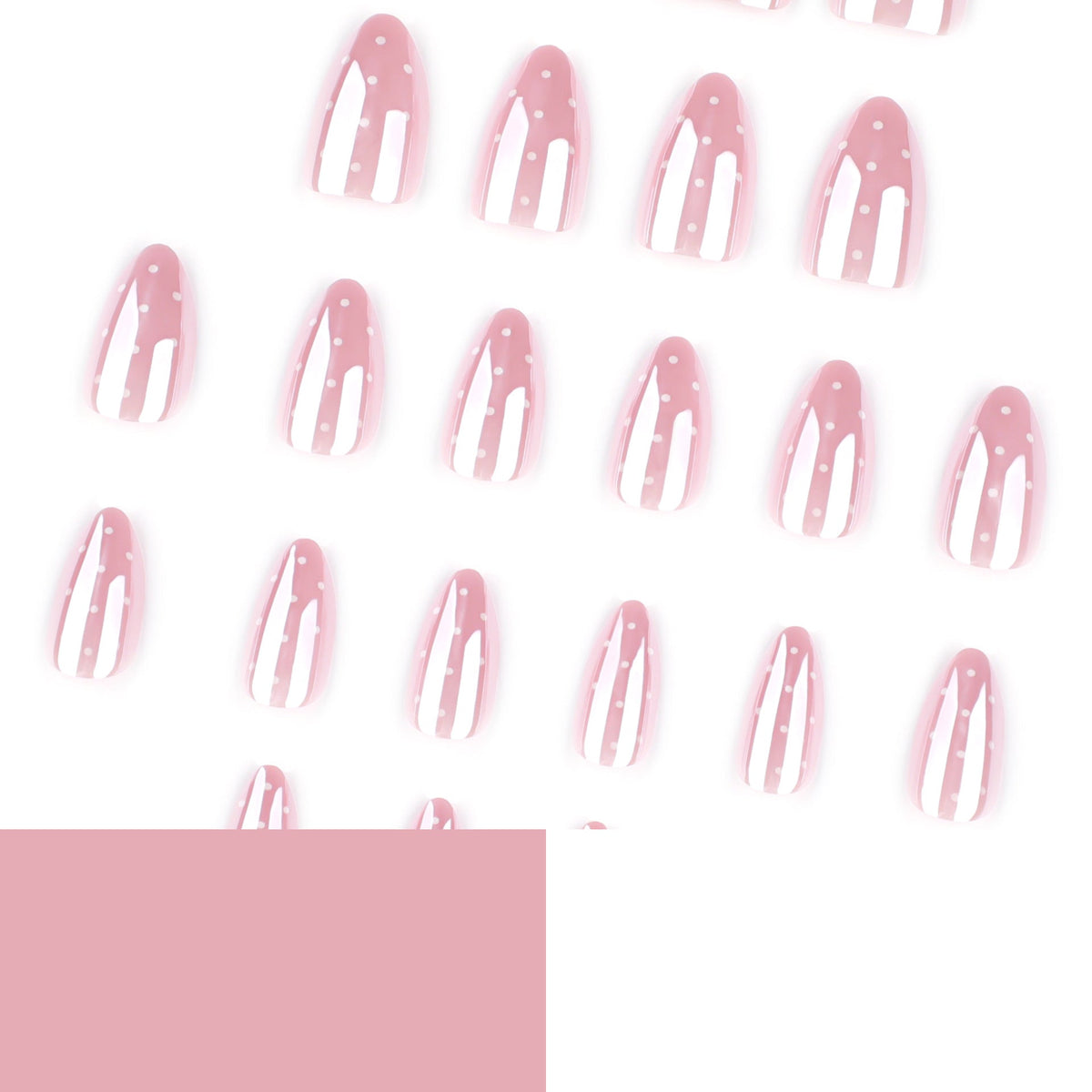 White Dot Flash short pointed press-on nails, alternate view 4