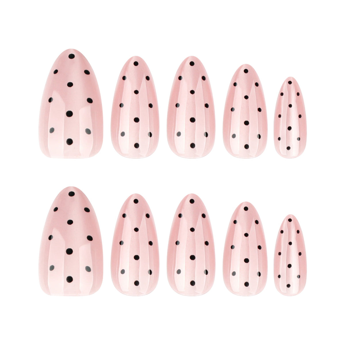 Nude Dot Cat Eye almond press-on nails