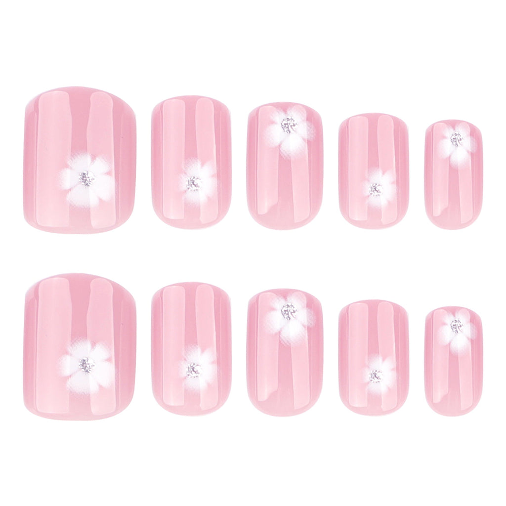 Summer White Blossom press-on nails, alternate view 5