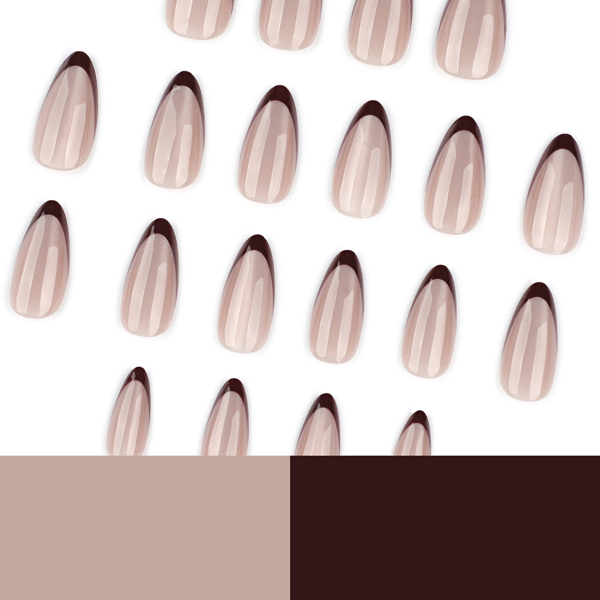 Ruby Cat Eye French medium almond press-on nails