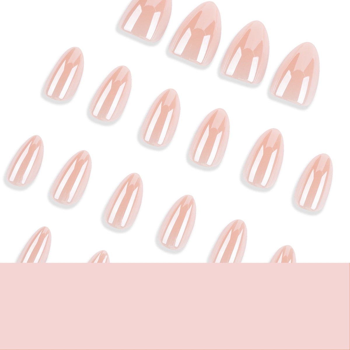 Natural Nude Oval glossy press-on nails