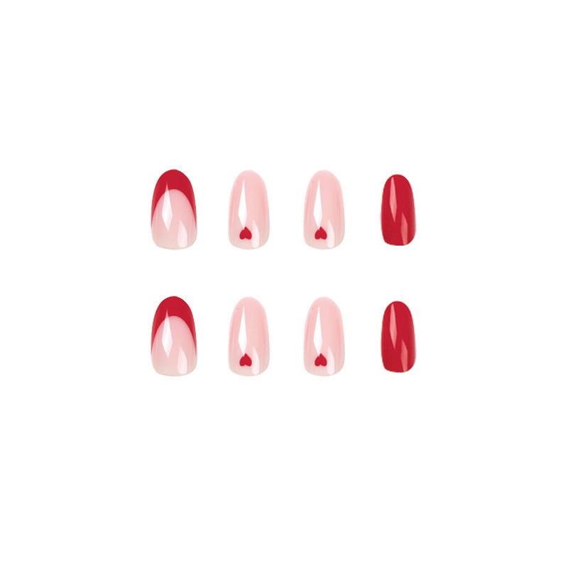 Scarlet Heart French red-edge press-on nails