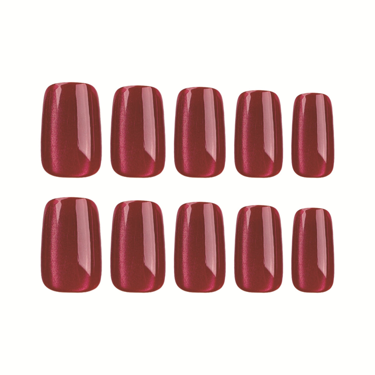 Ruby Cat Eye short press-on nails