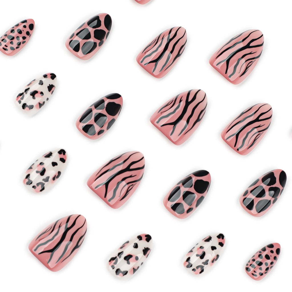 Wild Leopard short almond press-on nails, alternate view 3