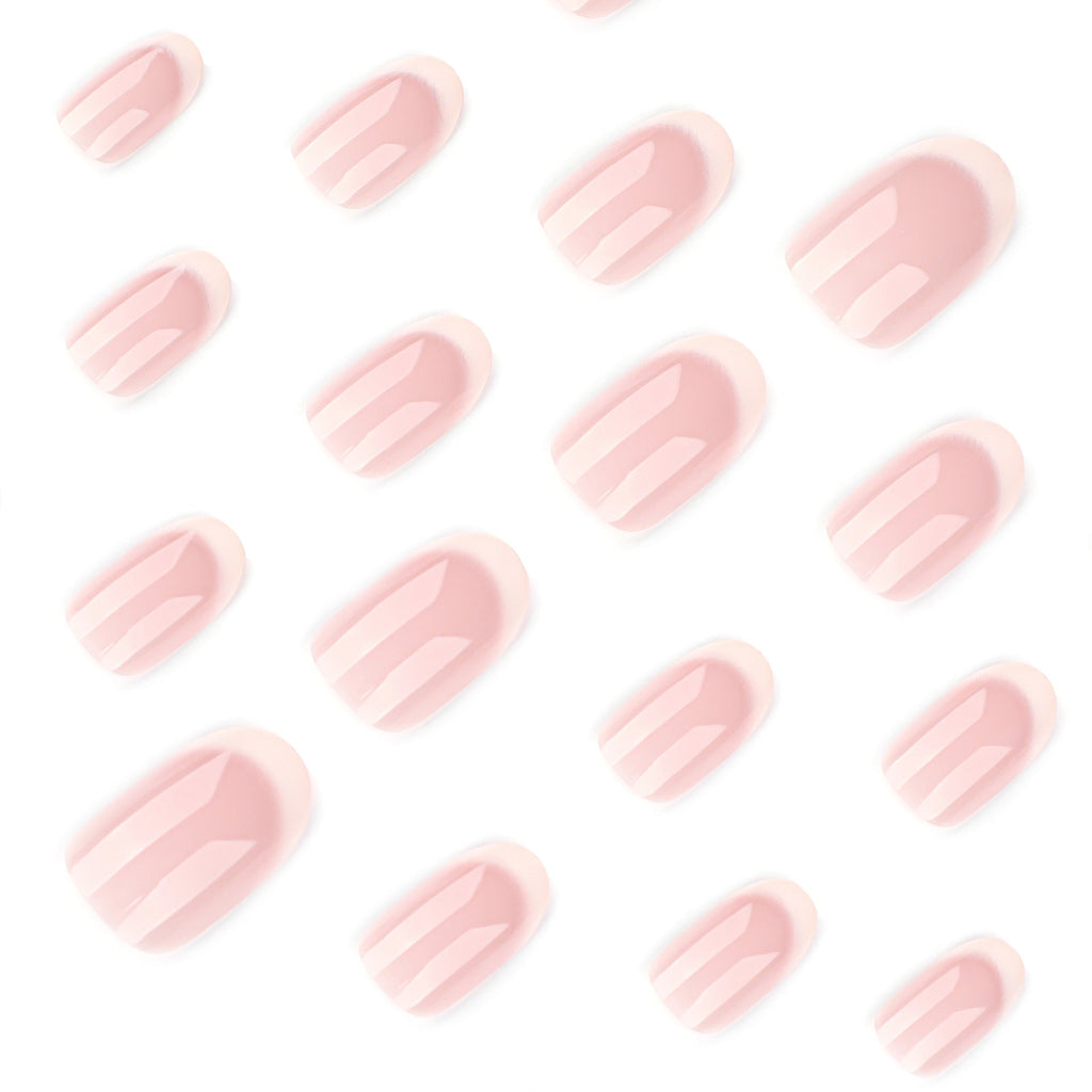 Ivory Minimal French short oval press-on nails
