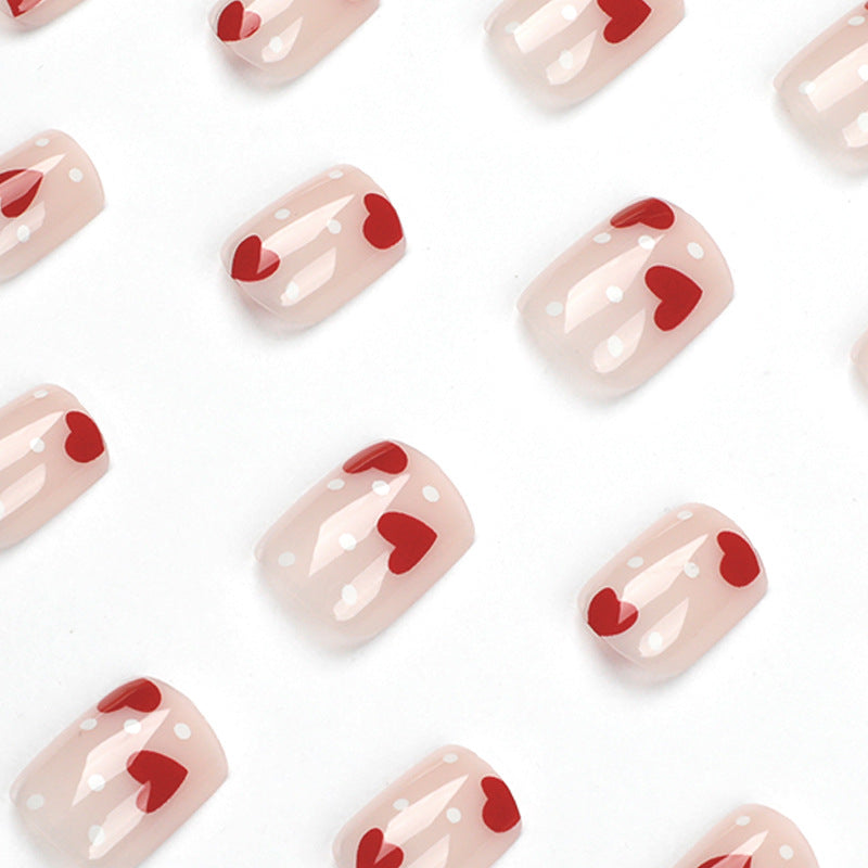 Red Heart Dot press-on nails
