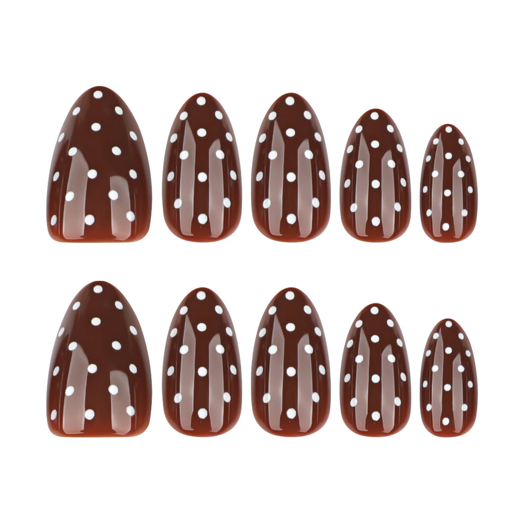 Cocoa Dot retro glossy press-on nails
