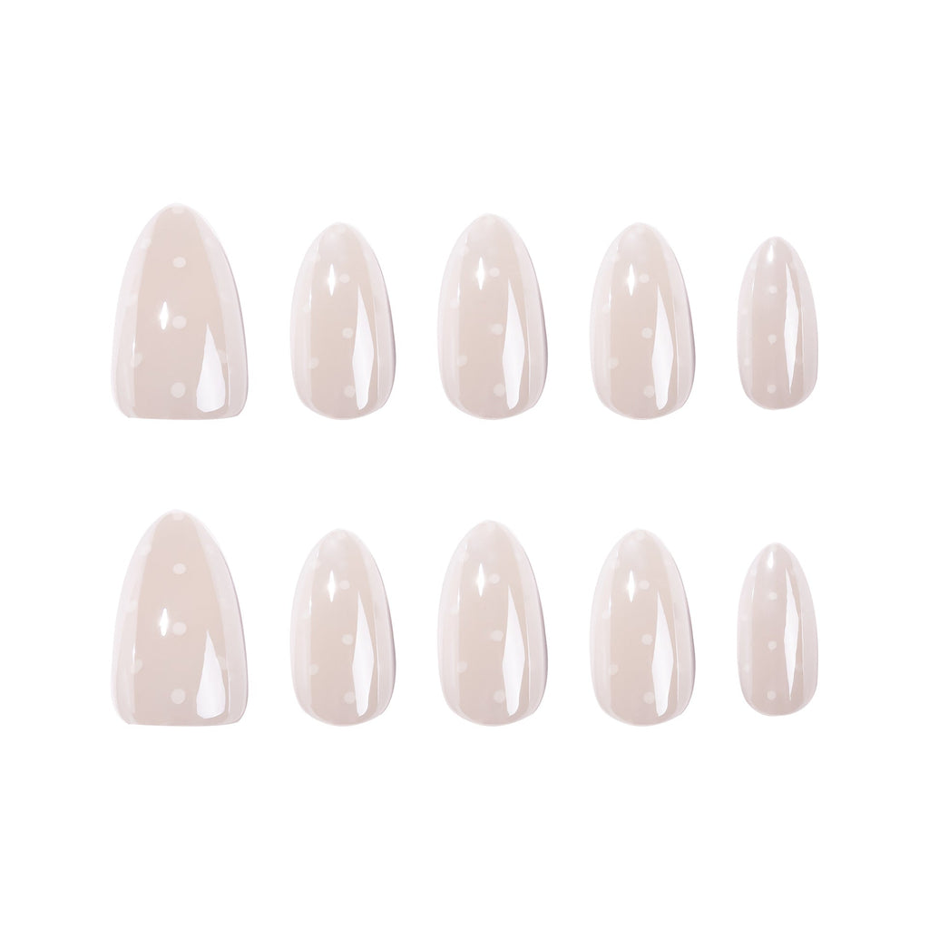 White Dot Almond minimalist press-on nails, alternate view 5
