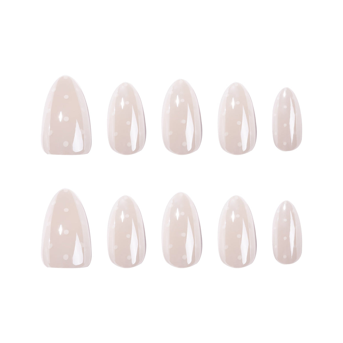 White Dot Almond minimalist press-on nails, alternate view 5