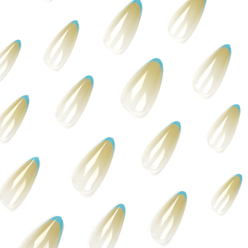 Blue Fade French press-on nails