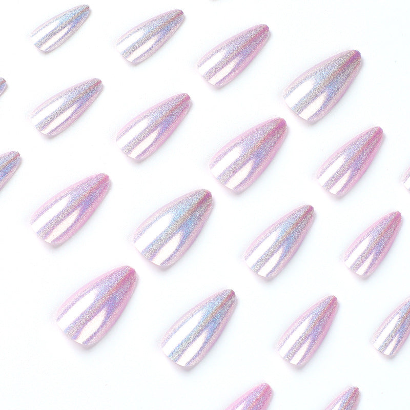Purple Aurora glitter press-on nails