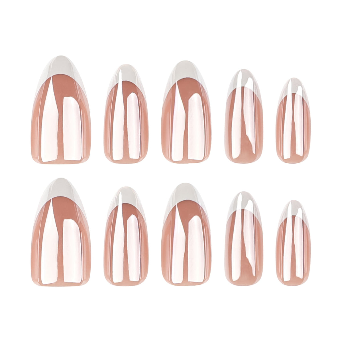 Clean French Almond short press-on nails