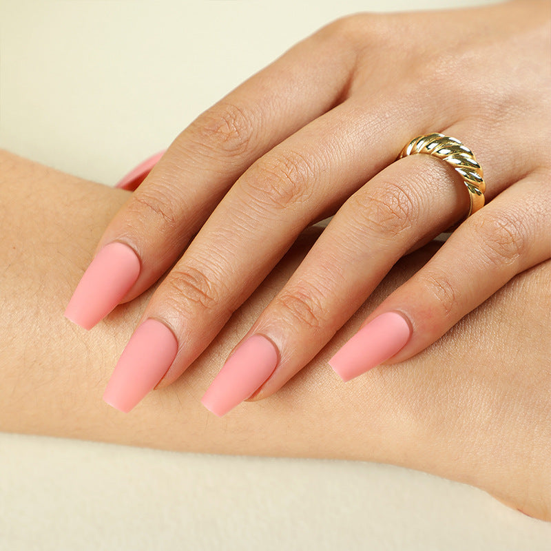 Matte Blush Ballet short press-on nails