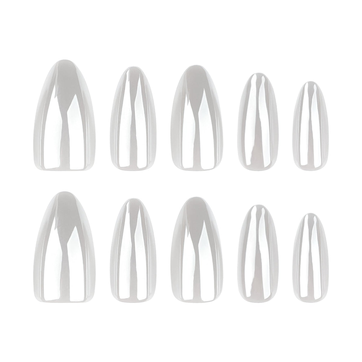 Porcelain White short almond press-on nails