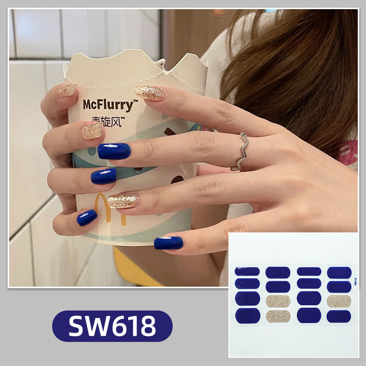 Soft Color gradient and solid nail art stickers