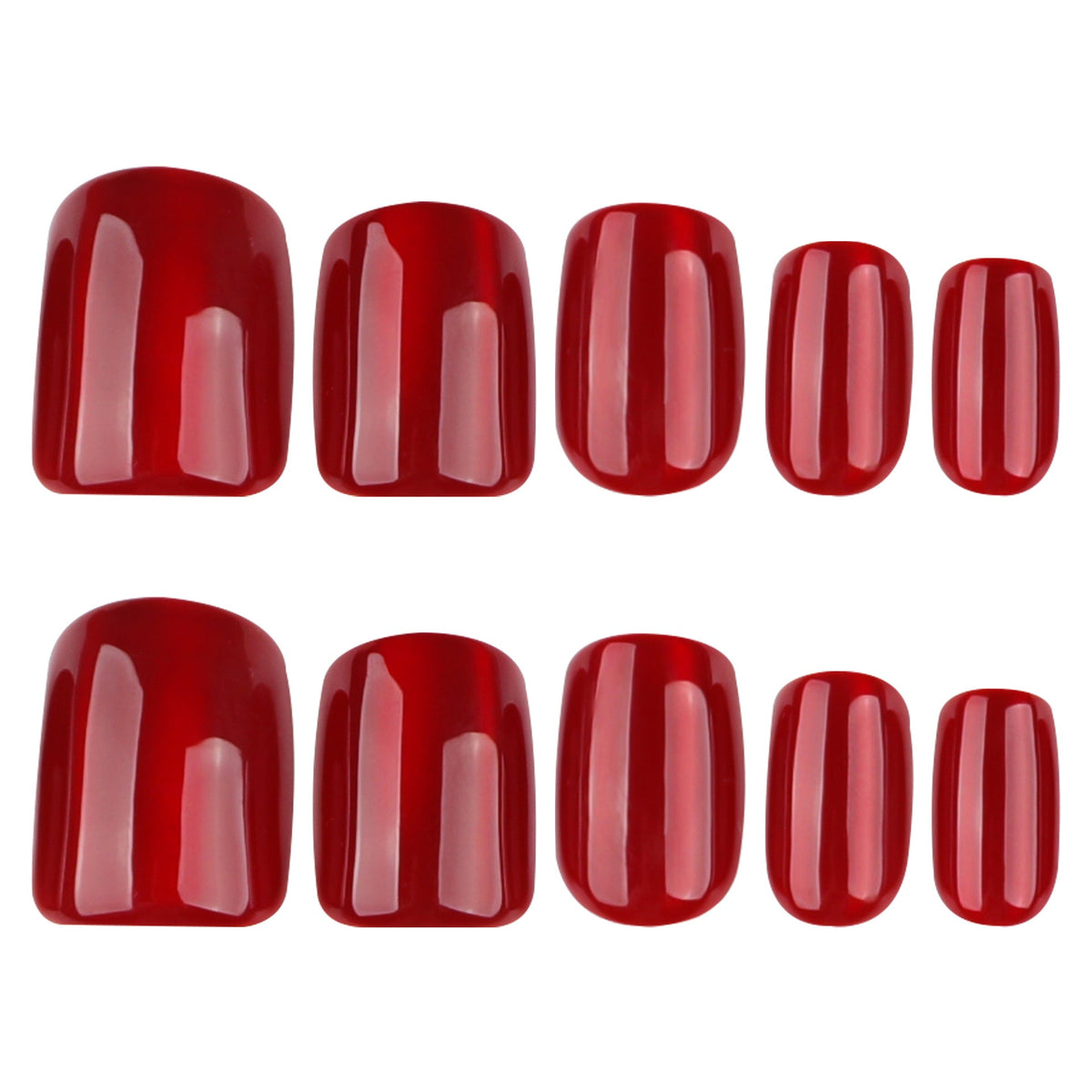 Burgundy Flash Cat Eye short square 30-piece press-on nail set