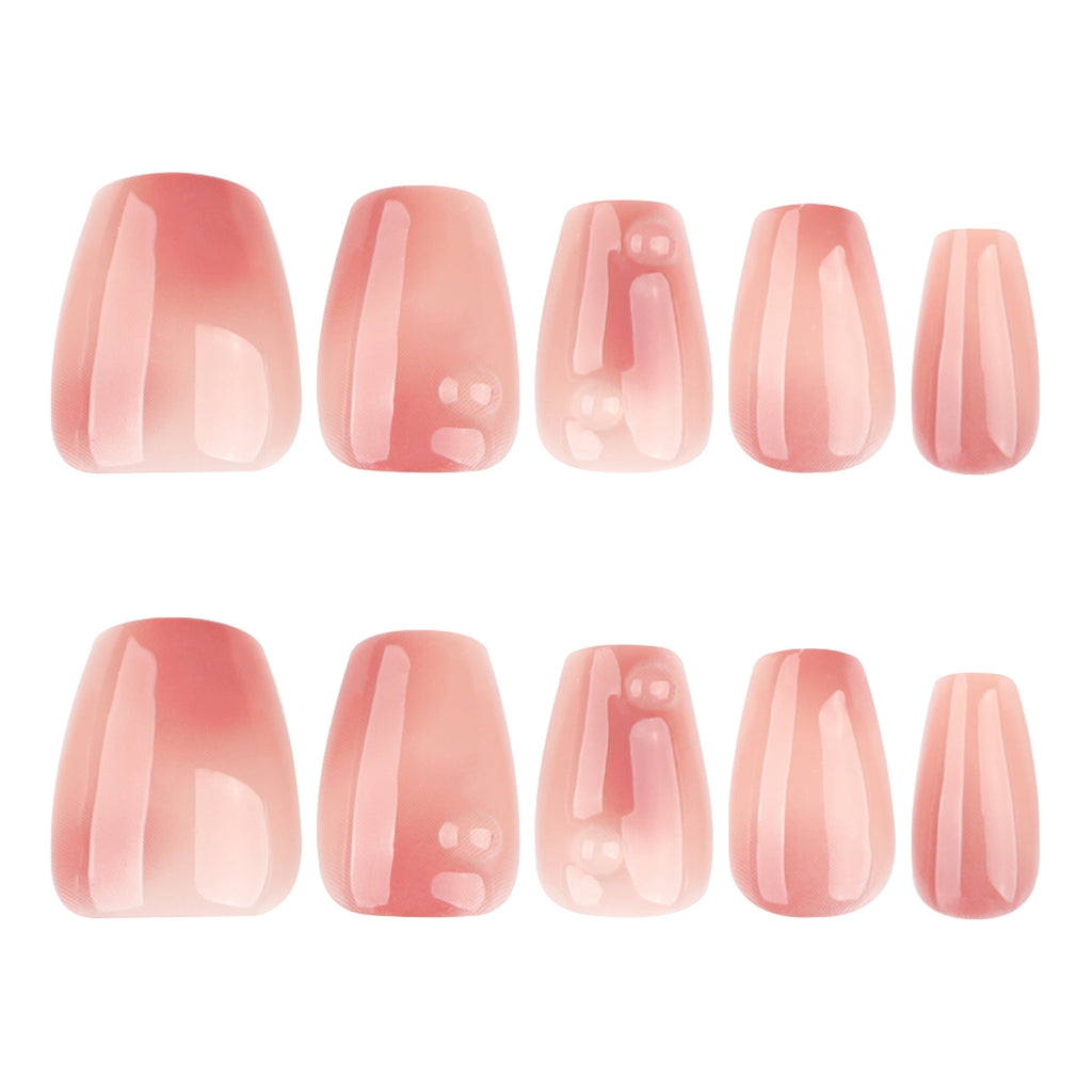 Neutral Nude Glow almond press-on nails
