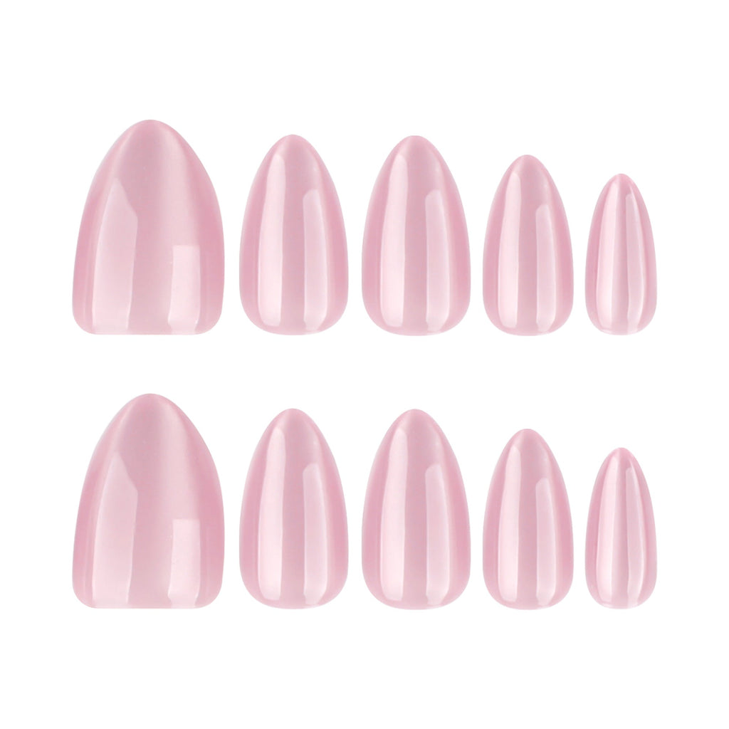 Blush Cat Eye short stiletto press-on nails