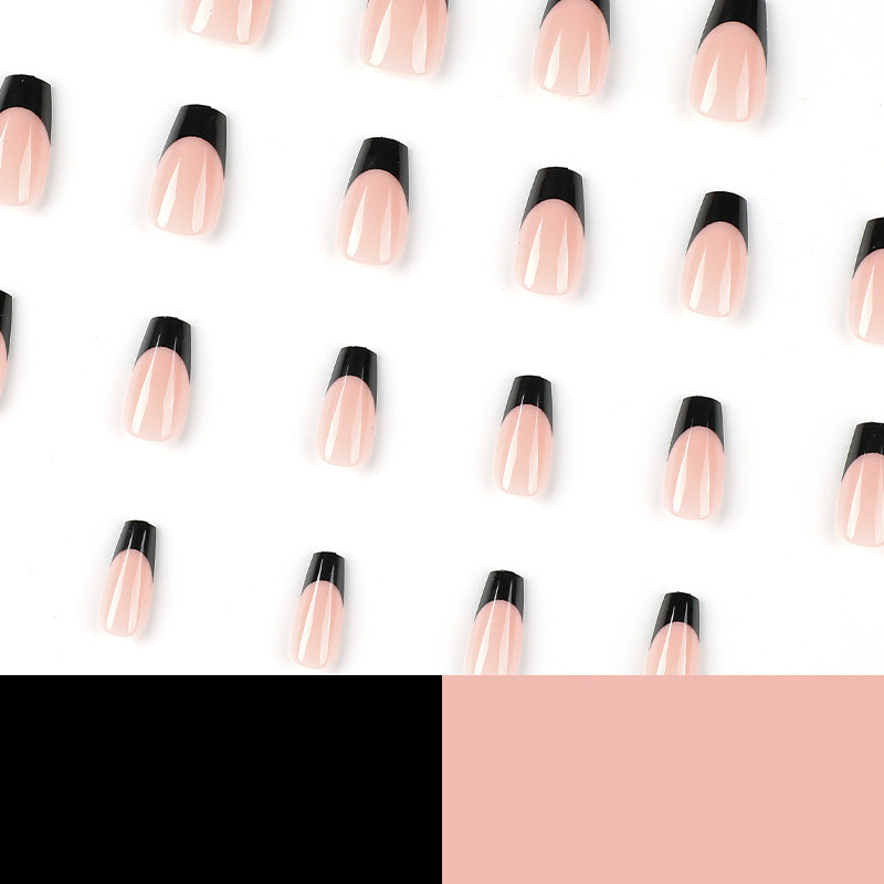 Noir French Edge press-on nails