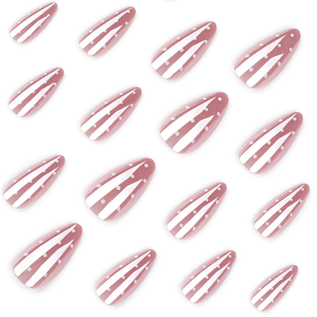Nude Dot Glow glitter accent press-on nails