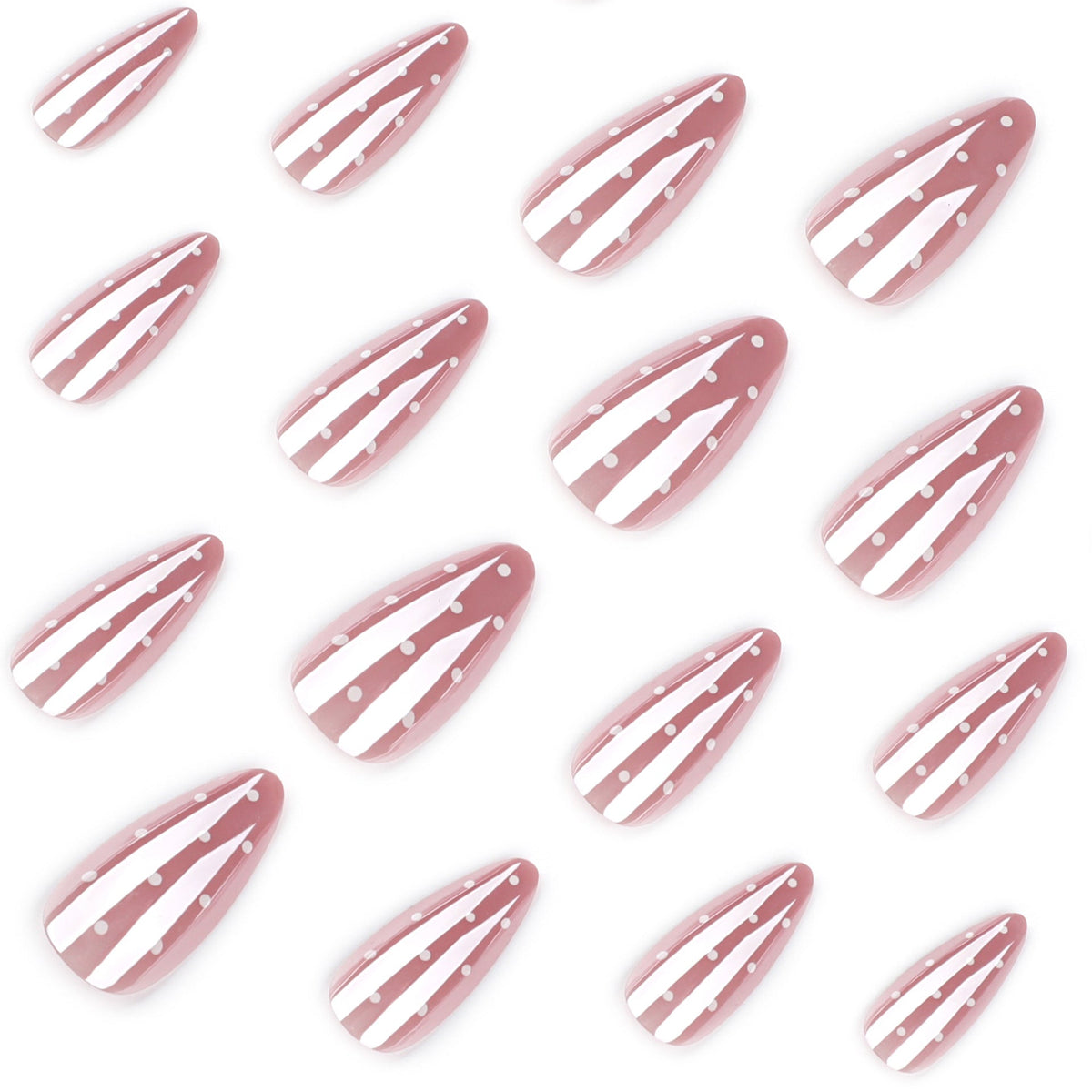 Nude Dot Glow glitter accent press-on nails