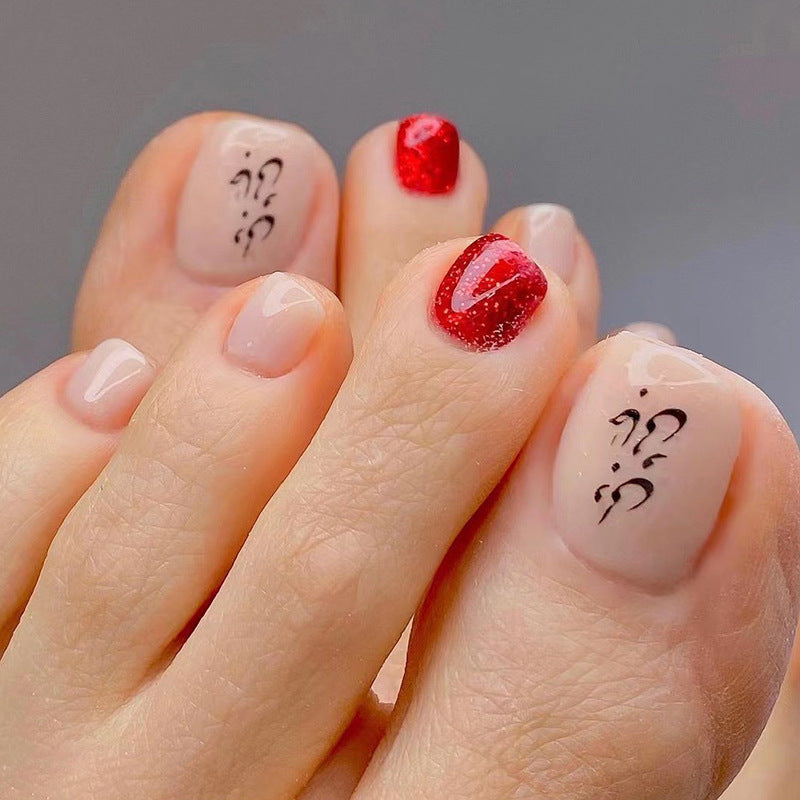Clean White Pedi press-on toenails