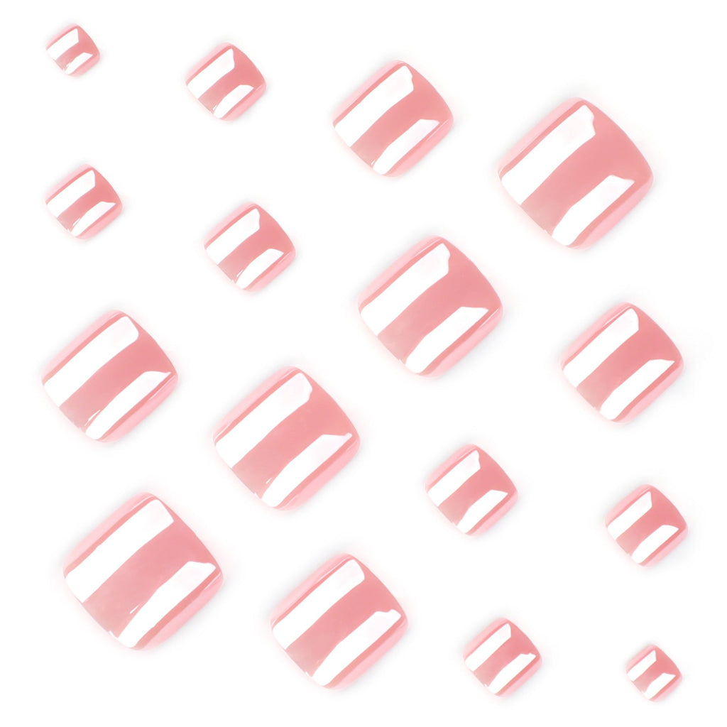 Pink Sparkle Pedi press-on toenails