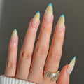Blue Fade French press-on nails